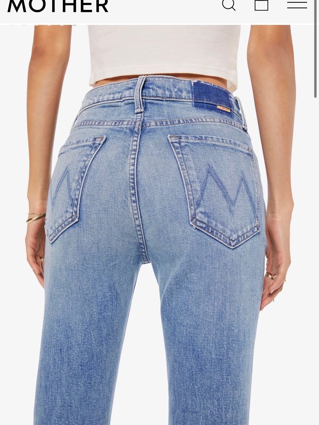 Mother High-Rise Light Wash Straight Jeans